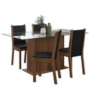 Ver imagem 2 de Conjunto Sala de Jantar Mesa Tampo de Vidro 4 Cadeiras Rustic/preto Yara Madesa
