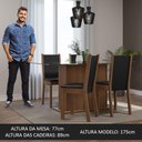 Ver imagem 5 de Conjunto Sala de Jantar Mesa Tampo de Vidro 4 Cadeiras Rustic/preto Yara Madesa