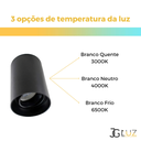 Ver imagem 3 de Kit 14 Spot Sobrepor Redondo Direcionável + 14 Lâmpada Mr16 - Preto - Bco Neutro 4000k