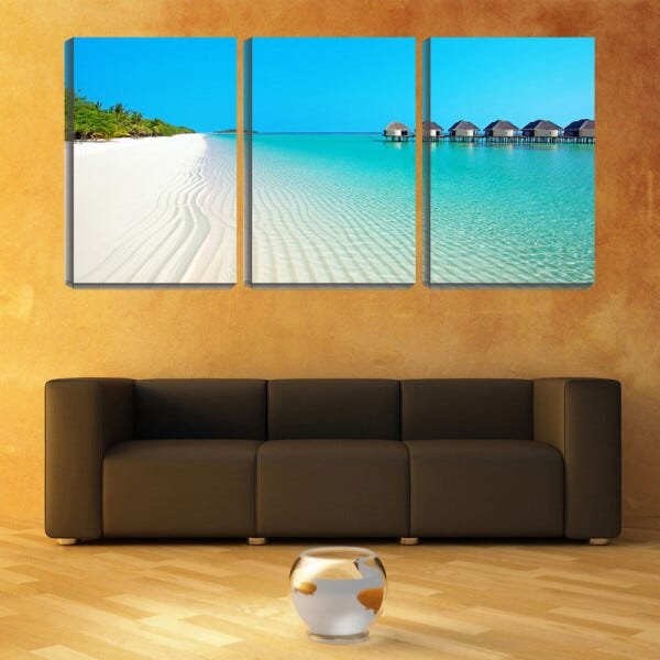 Quadro canvas 68x126 quiosques na água cristalina - 2