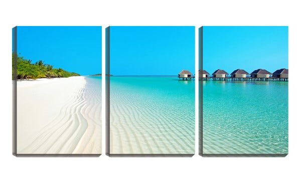 Quadro canvas 68x126 quiosques na água cristalina - 1