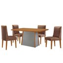 Ver imagem 2 de Mesa de Jantar Diane 120cm Tampo Mdf Laminado com 4 Cadeiras Lisboa Moderna Mobília