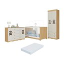 Ver imagem 1 de Quarto de Bebê Completo Berço Americano 3 em 1 Colchão Doçura Multimóveis Mp4674 Madeirado/off
