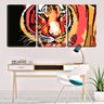 Quadro canvas 68x126 tigre desenho fundo preto - 2