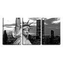 Ver imagem 1 de Quadro canvas 68x126 estátua da liberdade pb e prédios