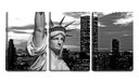 Ver imagem 1 de Quadro canvas 68x126 estátua da liberdade pb e prédios