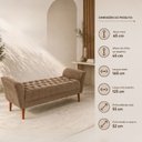 Ver imagem 3 de Recamier Banco 160 cm Confortável para Quarto Beira de Cama Capuccino