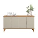 Ver imagem 1 de Buffet Aparador 4 Portas 160cm Pés de Madeira Chanfrado Mica L04 - D'rossi