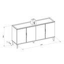 Ver imagem 4 de Buffet Aparador 4 Portas 160cm Pés de Madeira Chanfrado Mica L04 - D'rossi
