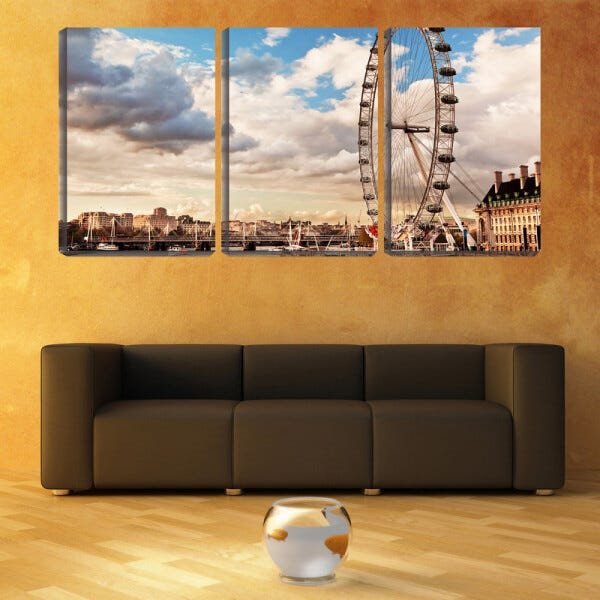 Quadro canvas 68x126 roda gigante na cidade retrô - 2