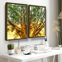 Ver imagem 1 de Quadros Árvore Verde Grande Paisagem Quarto Sala