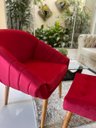 Ver imagem 2 de Kit Duas Poltronas Giovana em Sued Premium:vermelho Pés Madeira Claro