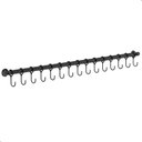 Ver imagem 1 de Porta Utensílios e Talheres 80cm com 15 Ganchos Preto Fs