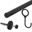Ver imagem 3 de Porta Utensílios e Talheres 80cm com 15 Ganchos Preto Fs
