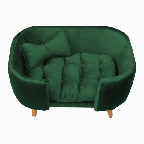 Poltrona Cama Pet Hannah Luxo - Veludo Verde