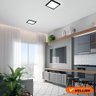 Painel Plafon de Led Sobrepor 25w Quadrado - Preto Bivolt - 4