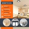 Painel Plafon de Led Sobrepor 25w Quadrado - Preto Bivolt - 8
