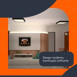 Painel Plafon de Led Sobrepor 25w Quadrado - Preto Bivolt - 7