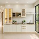 Ver imagem 1 de Cozinha Compacta Modulada Cristaleira Balcão com Tampo Cootop e sem Tampo de Pia Nanda Nuture/Arenas