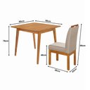 Ver imagem 2 de Conjunto Mesa 90x90 com 4 Cadeiras Blend Pés Madeira Maciça Apartamento Compacto Premium - Bege