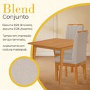 Ver imagem 4 de Conjunto Mesa 90x90 com 4 Cadeiras Blend Pés Madeira Maciça Apartamento Compacto Premium - Bege