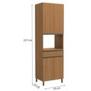 Ver imagem 2 de Armário de Cozinha Torre de Forno 4 Portas e 1 Gaveta com Pés G751 Maxxi Canela Kappesberg