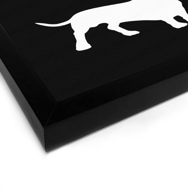 Quadro Decorativo Tela Canvas Silhueta Dachshund - 32,5x23cm (Moldura caixa laca preta) - Arte Manía - 2