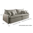 Ver imagem 4 de Sofá Cama Star 05 1,90m Molas Ensacadas Design Clean e 4 Almofadas Fibra Siliconada - Capuccino
