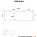 Ver imagem 5 de Balcão Gabinete Suspenso para Banheiro sem Cuba 80cm BN3601 Tecno Mobili