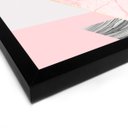 Ver imagem 2 de Quadro Decorativo Geométrico Triângulos Mármore Rosa - 46x32,5cm (Moldura caixa laca preta) - Arte M
