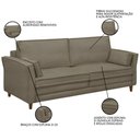 Ver imagem 3 de Sofá Living 3 Lugares 180cm Pés Madeira Efraim F05 Veludo Castor - Mpozenato