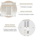 Ver imagem 7 de Conjunto Guarda-Roupa 12 Portas e Cômoda 8 Gavetas 100% Madeira Maciça - Topázio Finestra Móveis Branco/Freijó
