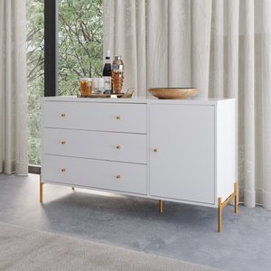 Cômoda 3 Gavetas 1 Porta Jasper Branco 135cm
