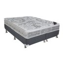 Ver imagem 1 de Cama Box King: Colchão Molas Ensacadas Castor Pocket Super Luxo Látex SLX + Base CRC Suede Cinza(193