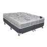Cama Box King: Colchão Molas Ensacadas Castor Pocket Super Luxo Látex SLX + Base CRC Suede Cinza(193 - 1