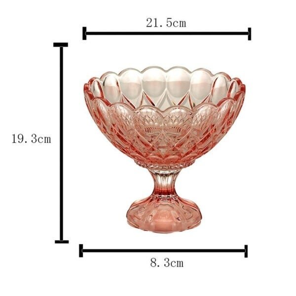 Centro de Mesa Cristal com Pé Angel Rosa 22x19cm Wolff - 2