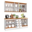 Ver imagem 4 de Cozinha Compacta Aspen 9 Portas 4 Gavetas Branco/Cinamomo - Fellicci