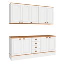 Ver imagem 1 de Cozinha Compacta Aspen 9 Portas 4 Gavetas Branco/Cinamomo - Fellicci