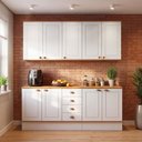 Ver imagem 3 de Cozinha Compacta Aspen 9 Portas 4 Gavetas Branco/Cinamomo - Fellicci