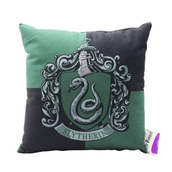 Almofada Veludo Sonserina Harry Potter 25 X 25