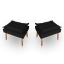 Ver imagem 6 de Kit Poltrona Decorativa e Puff Paola Pes Palito Suede Preto