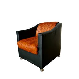 Poltrona Tyla Composse Metalado Courano nozes Com puff SLK Decor - 3