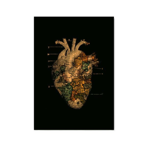 Quadro Decorativo tipo Placa Coraç?o Mundi - 46x32,5cm - Arte Maníacos - 1