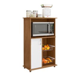Balcão com Fruteira 1 Porta 2 Cestos Notável Nt 3075 Marrom Branco - 1