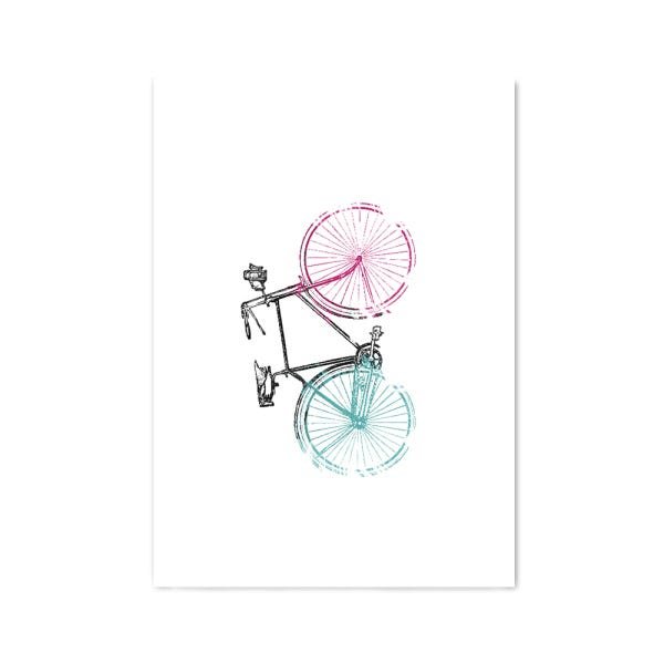 Quadro Decorativo tipo Placa Bike Fundo Branco - 46x32,5cm - Arte Maníacos - 1
