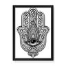 Quadro Decorativo Hamsa Mão de Fátima - 32,5x23cm (Moldura caixa em laca preta) - Arte Maníacos - 1