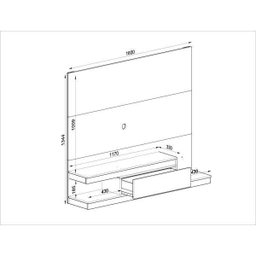 Painel para TV até 50 Polegadas 1 Gaveta Kd1601  - 4
