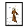 Quadro Decorativo São Francisco de Assis - 32,5x23cm (Moldura caixa em laca preta) - Arte Maníacos - 1