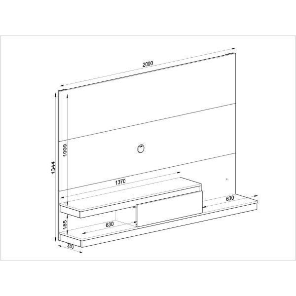 Painel para TV até 60 Polegadas 1 Gaveta Kd2000 Home  - 3