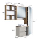 Ver imagem 3 de Conjunto para Banheiro Modulado com 5 Peças Iluminação LED e Cuba 156cm Yescasa Bege/Mel/Arenas